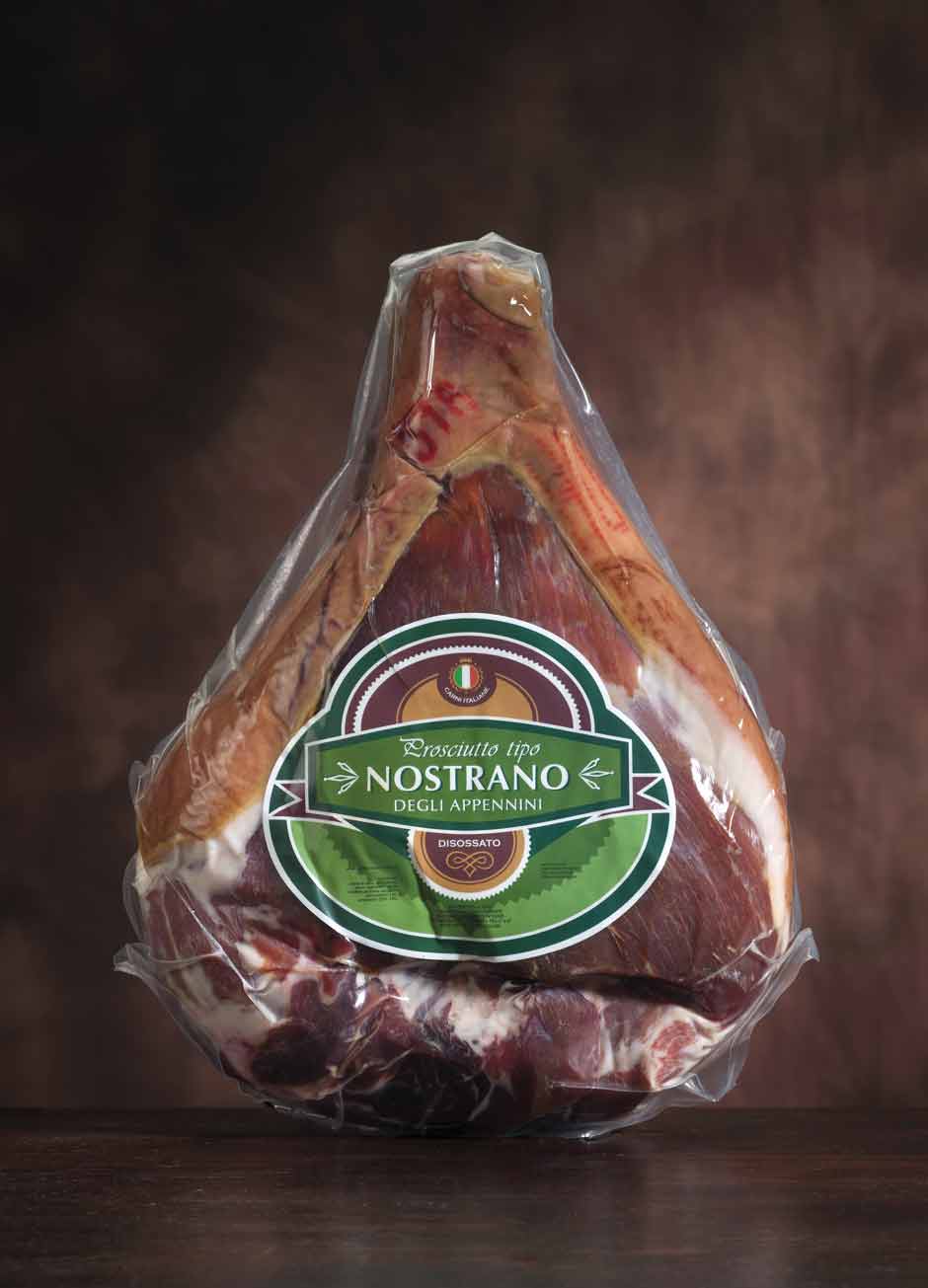 Prosciutto degli Appennini NOSTRANO lavato, disossato tipo piatto, confezionato sottovuoto