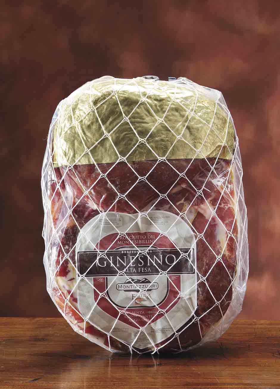Prosciutto dei Monti Sibillini GINESINO alta fesa aperto tipo gran speck, confezionato sottovuoto