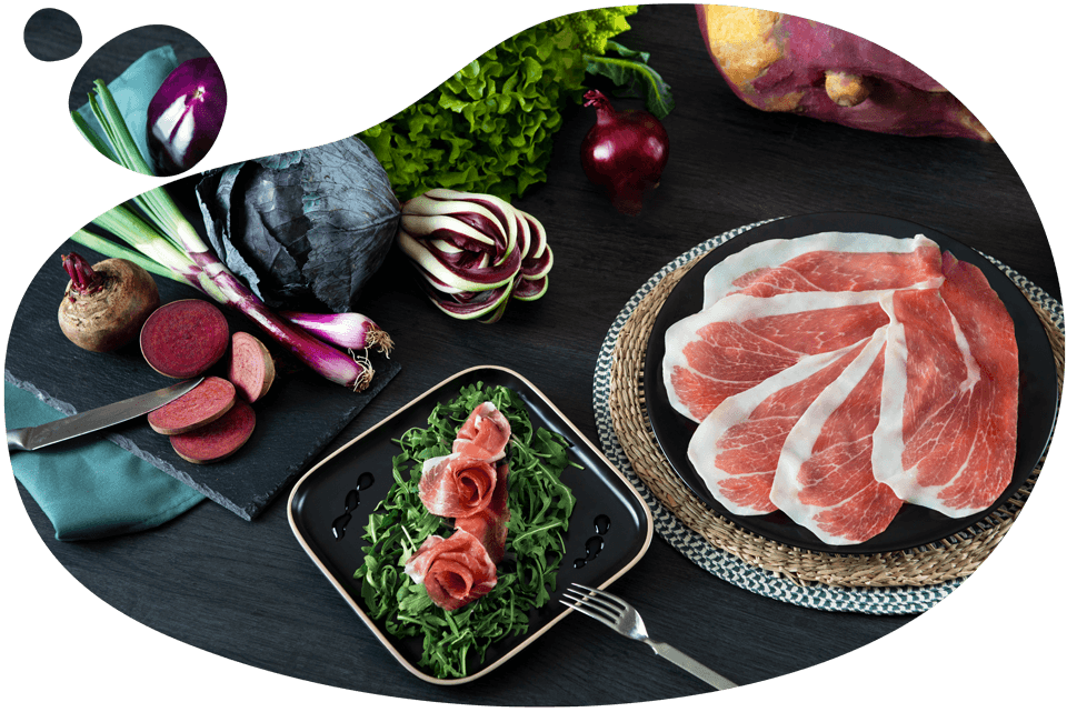 prosciutto crudo Viola delle Marche del Prosciuttificio Faleria: da filiera tracciabile e garantita no-OGM, carni italiane, senza conservanti