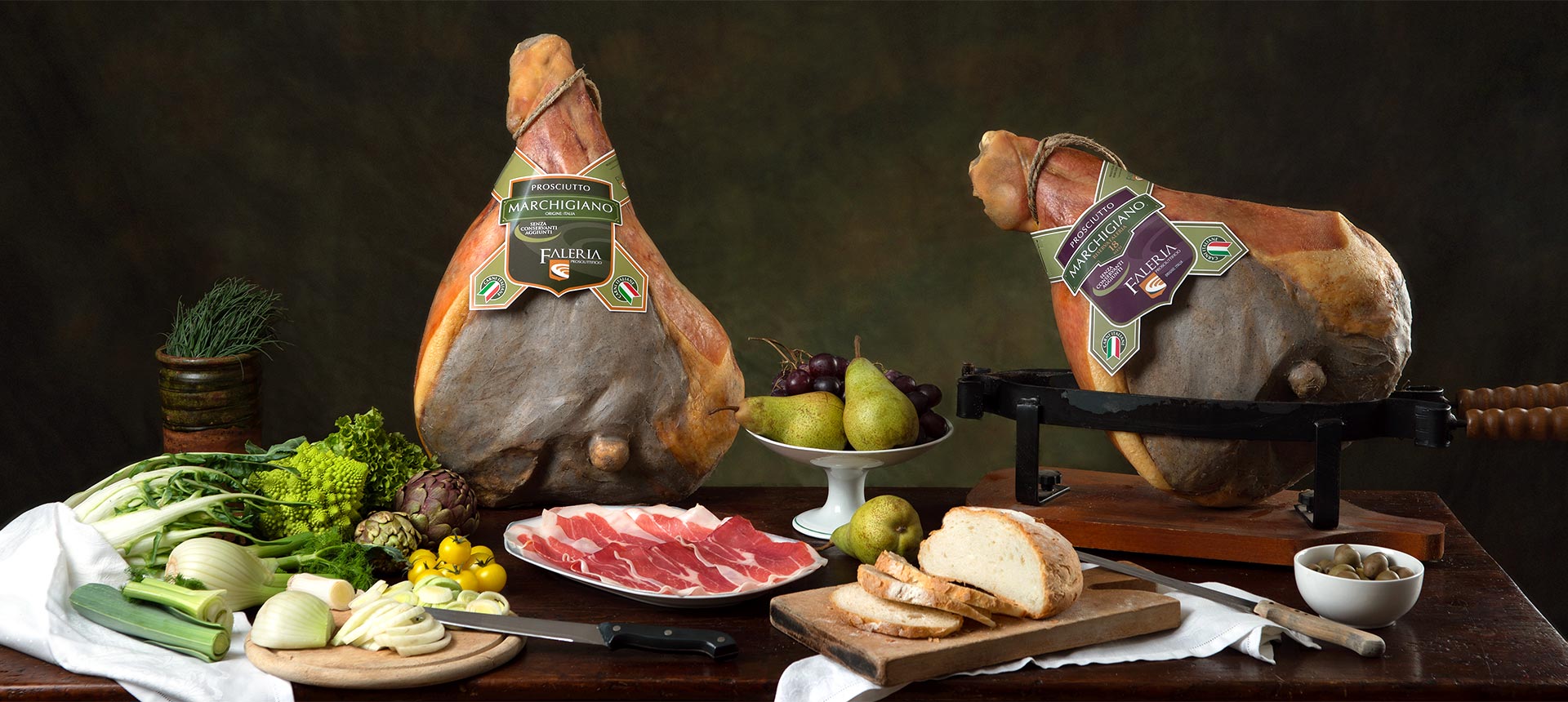prosciutto crudo marchigiano Prosciuttificio Faleria